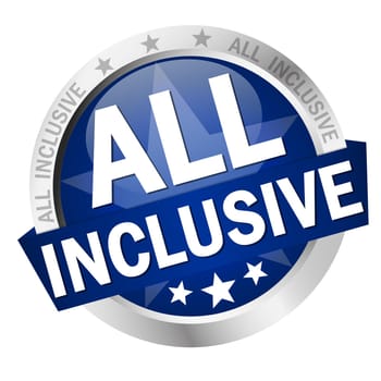colored button with banner and text All inclusive