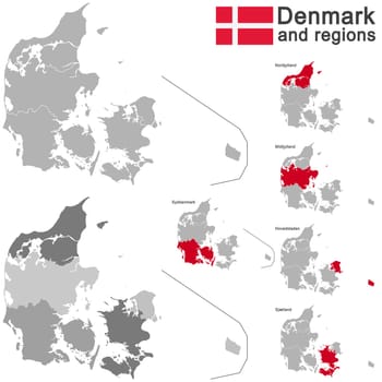 european country Denmark and detailed regions