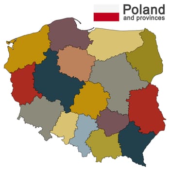 european country Poland and detailed voivodeships (provinces)