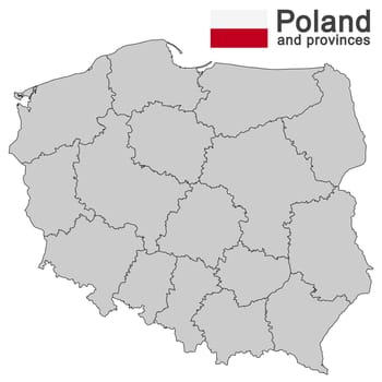 european country Poland and detailed voivodeships (provinces)