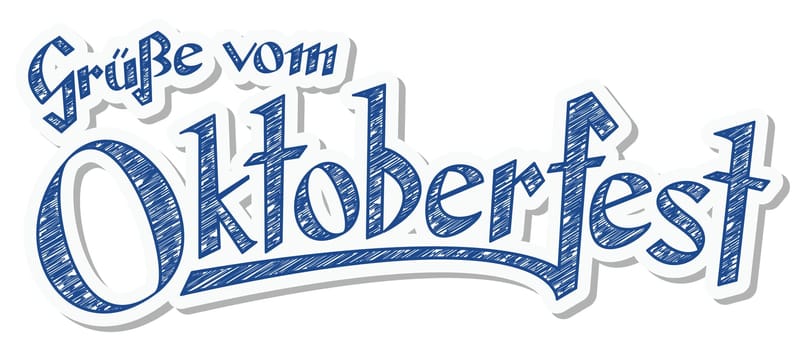 blue and white header with scribble pattern and text greetings from Oktoberfest 2016 (in english)