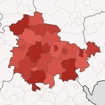 Map of Germany Free State of Thuringia with neighboring federal states