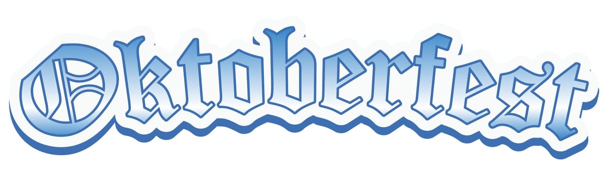 blue and white header with text Oktoberfest isolated on white background