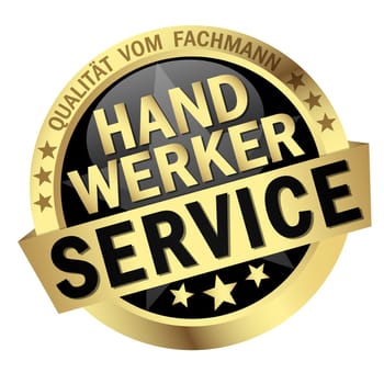 colored button with banner and text craftsman service