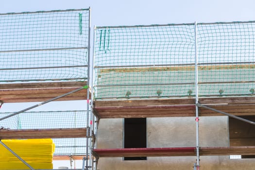 The construction of a settlement with turnkey prefabricated houses. .
