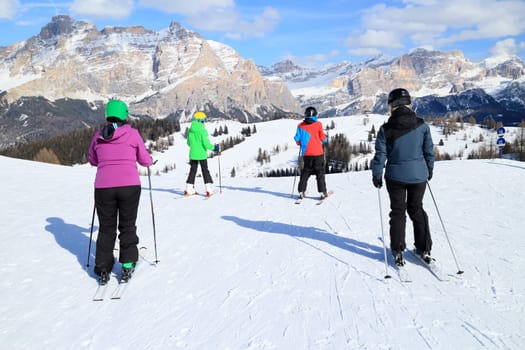 Family on a skiing holiday