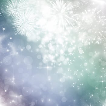 Fireworks at New Year and copy space