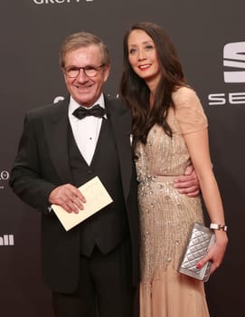 Jan Hofer with girlfriend ,. Presentation of the GOLDEN CAMERA 2017 at Messe Hamburg