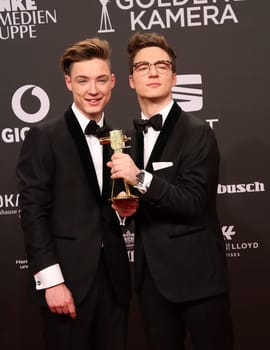 The Lochies,. Presentation of the GOLDEN CAMERA 2017 at Messe Hamburg