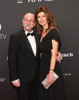 Horst Lichter with Nada Sosinka ,. Presentation of the GOLDEN CAMERA 2017 at Messe Hamburg