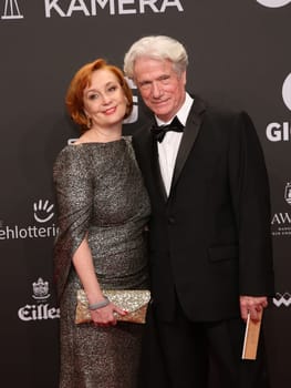 Verena Prochnow and Juergen Prochnow ,. Presentation of the GOLDEN CAMERA 2017 at Messe Hamburg