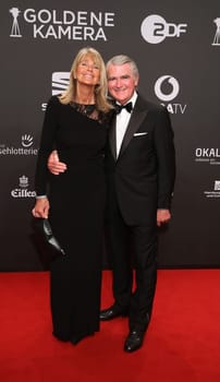 Susanne Kowalke and Ruediger Kowalke,. Presentation of the GOLDEN CAMERA 2017 at Messe Hamburg