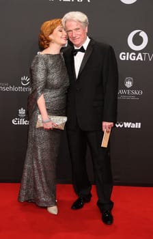 Verena Prochnow and Juergen Prochnow ,. Presentation of the GOLDEN CAMERA 2017 at Messe Hamburg