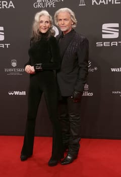 Eveline Hall and Hermann Buehlbecker ,. Presentation of the GOLDEN CAMERA 2017 at Messe Hamburg