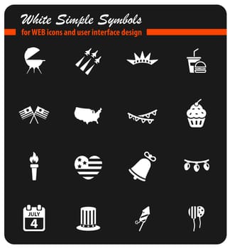 independence day web icons for user interface design