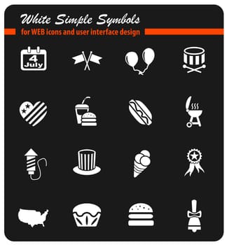 independence day web icons for user interface design