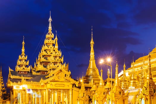 Shwedagon Pagoda at night , Myanmar (Burma) Yangon landmark