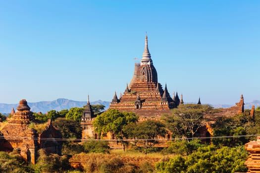 Bagan buddha tower at day , famous place in Myanmar/ Burma