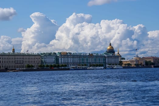 Saint-Petersburg, Russia - August 12, 2016: City of St. Pererburge. The palaces and architecture of the city. Buildings of historical part of the city.