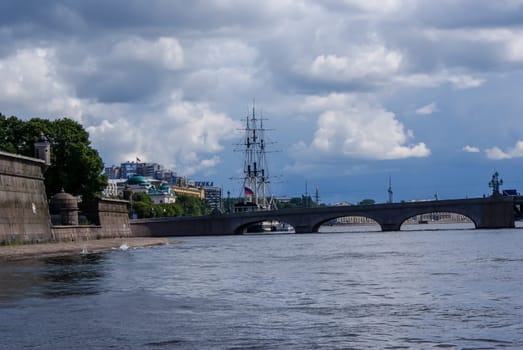 Saint-Petersburg, Russia - August 12, 2016: City of St. Pererburge. The palaces and architecture of the city. Buildings of historical part of the city.