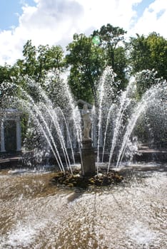 Saint-Petersburg, Russia - August 12, 2016: Fountains. Statues and monuments of St. Petersburg. City St. Petersburg architecture. Fountains in the streets and squares.