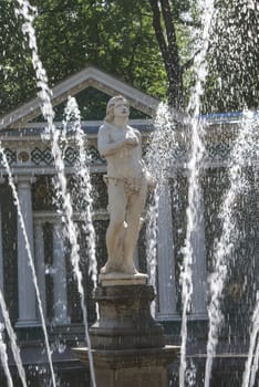 Saint-Petersburg, Russia - August 12, 2016: Fountains. Statues and monuments of St. Petersburg. City St. Petersburg architecture. Fountains in the streets and squares.