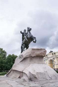 Saint-Petersburg, Russia - August 12, 2016: Statues and monuments of St. Petersburg. City St. Petersburg architecture. Sculptures in style