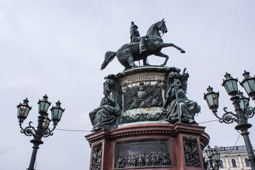 Saint-Petersburg, Russia - August 12, 2016: Statues and monuments of St. Petersburg. City St. Petersburg architecture. Sculptures in style