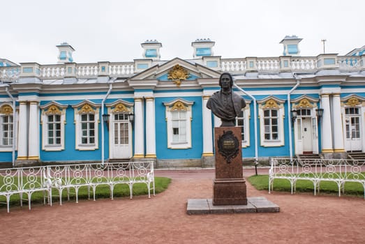 Saint-Petersburg, Russia - August 12, 2016: Statues and monuments of St. Petersburg. City St. Petersburg architecture. Sculptures in style