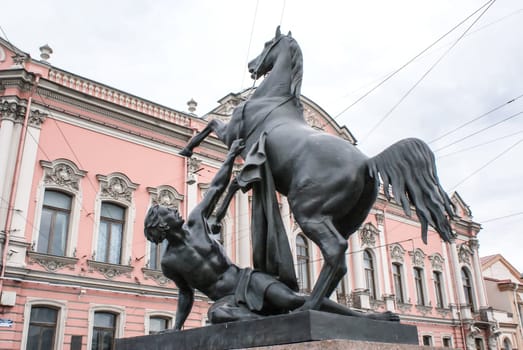 Saint-Petersburg, Russia - August 12, 2016: Statues and monuments of St. Petersburg. City St. Petersburg architecture. Sculptures in style