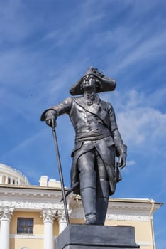Saint-Petersburg, Russia - August 12, 2016: Statues and monuments of St. Petersburg. City St. Petersburg architecture. Sculptures in style