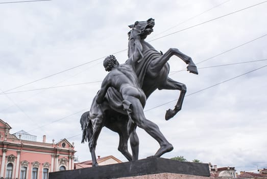 Saint-Petersburg, Russia - August 12, 2016: Statues and monuments of St. Petersburg. City St. Petersburg architecture. Sculptures in style