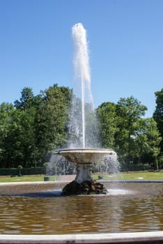 Saint-Petersburg, Russia - August 12, 2016: Fountains. Statues and monuments of St. Petersburg. City St. Petersburg architecture. Fountains in the streets and squares.