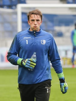 Goalkeeper Leopold Zingerle (1.FC Magdeburg) - 3rd League Season 2016/2017 Point Game 1.FCM vs FSV Zwickau