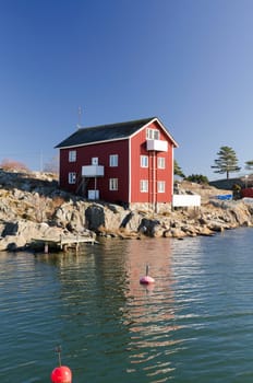 one little house on the swedish west coast blue sky and lovely weather