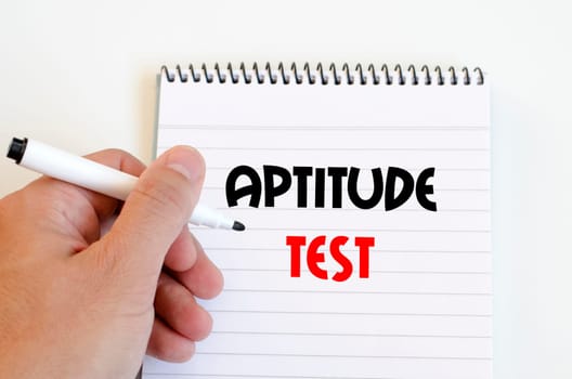 Aptitude test text concept isolated over white background