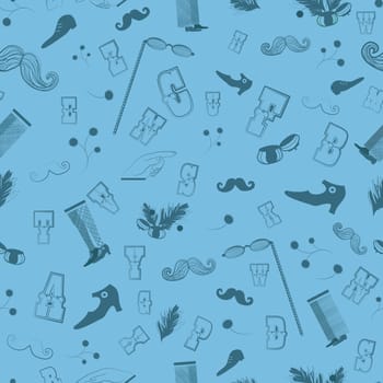 Set of Vintage Items. Seamless Pattern Background.  Illustration.