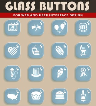 independence day web icons for user interface design
