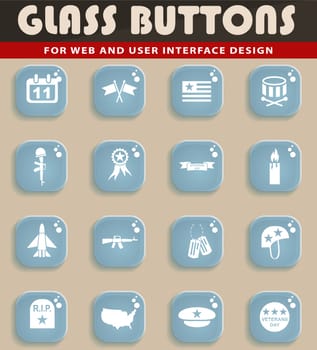 veterans day web icons for user interface design