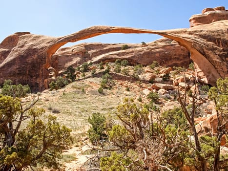Nature National Park, Utah. The landscape and rocks. Roads and propinki Park, Utah.
