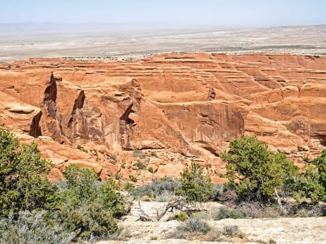Nature National Park, Utah. The landscape and rocks. Roads and propinki Park, Utah.