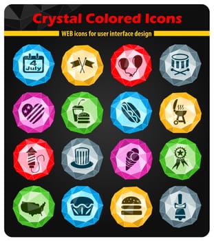 independence day web icons for user interface design