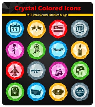 veterans day web icons for user interface design