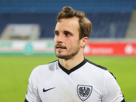 Sandrino Braun (Preußen Münster) at 3rd League Season 2016/2017 Point Game 1.FCM vs SC Preußen Münster