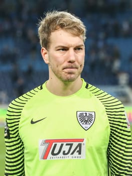 Goalkeeper Maximilian Schulze Niehues (Preußen Münster) at 3rd League Season 2016/2017 Point Game 1.FCM vs SC Preußen Münster