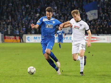 Christian Beck (1.FC Magdeburg left) and Seabstian Mai (Preußen Münster re.) at 3rd league season 2016/2017 Point game 1.FCM against SC Preußen Münster