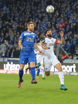 Nico Hammann (1.FC Magdeburg left) and Adriano Grimaldi (Preußen Münster re.) at 3rd league season 2016/2017 Point game 1.FCM against SC Preußen Münster