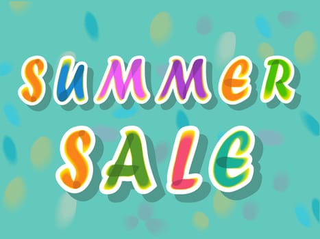 Summer sale inscription. Watercolor artuistic font. Colorful letters. Illustration.