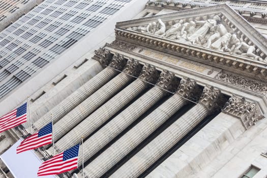 New York Stock Exchange, Manhattan, New York City. It is the world's largest stock exchange by market capitalization of its listed companies.