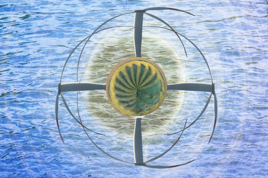 Abstract image of wind turbines. Wind turbine in the air vortex..